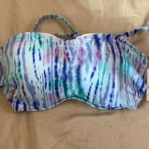 38DD blue and green bathing suit top bikini new with tags shade and shore